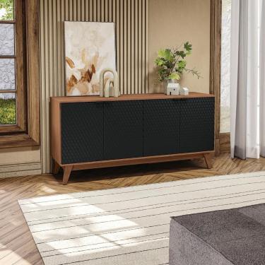 Imagem de Aparador Kappesberg 4 Portas 3D Canela/Preto 180cm