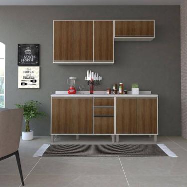 Imagem de Cozinha Modulada Compacta 4 Peças com Tampo Linea Luciane Móveis