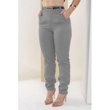 Imagem de Calça Feminina Alfaiataria Skinny Com Cinto Social Trabalho - Ma Ofici
