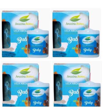Imagem de Vela Perfumada De Ambientes Baby Amazônia Aromas Kit C/4