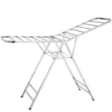 Imagem de Arejador de roupas, arejador de roupas, arejador de roupas de aço inoxidável, suporte dobrável para secagem de piso, suporte de pendurar para secadora para uso interno e externo