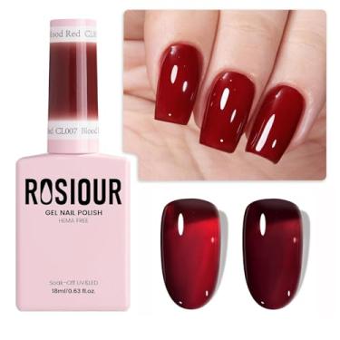 Imagem de Esmalte de gel borgonha livre de TPO e HEMA – 18 ml de gelatina escura vinho tinto esmalte de gel para Halloween Natal, gel de absorção de cor translúcida de longa duração para salão de arte de unhas