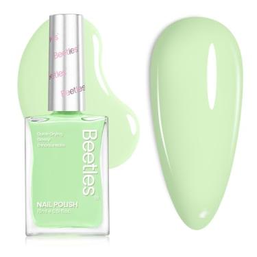 Imagem de Esmalte Beetles verde menta - esmalte de secagem rápida verde celadon esmalte macio brilhante efeito de arte de unha de longa duração para salão de beleza - 15 ml