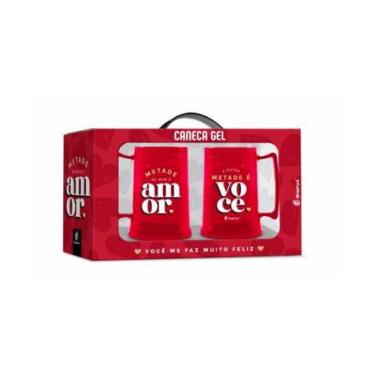 Imagem de CANECA GEL 300ML C/2 METADE DE MIM E VOCE BRASFOOT