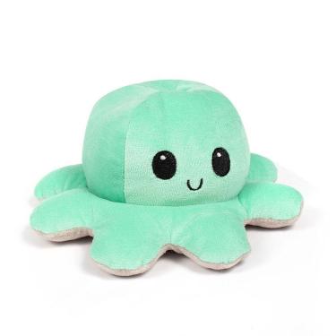 Imagem de Polvo Humor Reversível De Pelúcia Feliz Triste Verde / Cinza