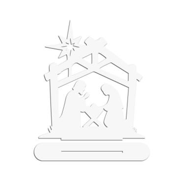 Imagem de Presépio 01 Com Base 18cmx20cm - Cria Arte Laser Branco
