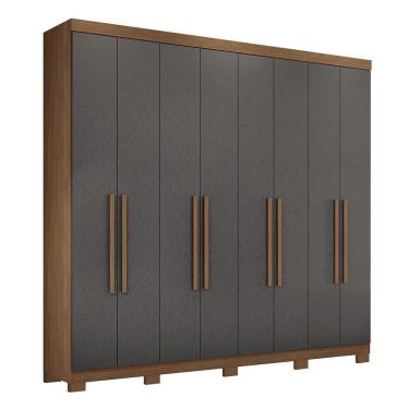Imagem de Guarda Roupa Casal Master New 8.4 8 Portas Jatobá-grafite Com Pés - Santos Andirá Jatobá-grafite