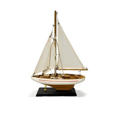 Imagem de Escultura Decorativa Barco em Madeira 25cm RJM2005 BTC