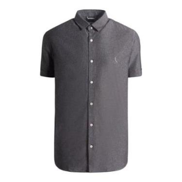 Imagem de Camisa Social Reserva Oxford Color Masculino Cinza Escuro-Masculino