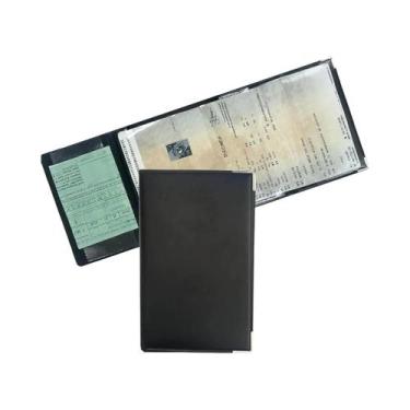 Imagem de Porta-Cartões De material sintético Cinza, Dobrável Em 4 Partes, Para 