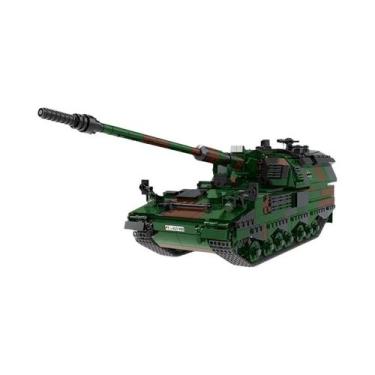 Imagem de Blocos De Montar DIY Série Militar Alemã: Trator HX-8 Elefant, Canhão 