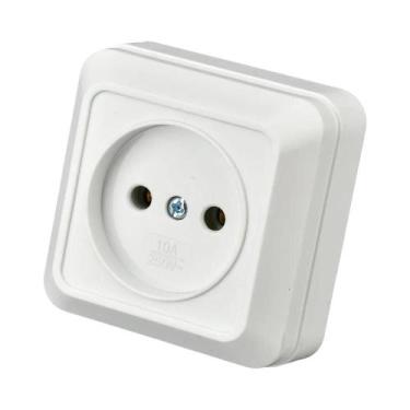 Imagem de Interruptor De Parede Branco 2 Teclas 1 Posição Liga/Desliga, Plástico