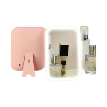 Imagem de Espelho De Maquiagem Com Tela Touch LED De 3 Cores, Recarregável via U