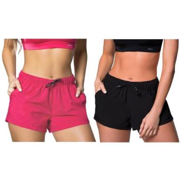 Imagem de Kit 2 Shorts Selene Básico Feminino, Pink, Preto, M