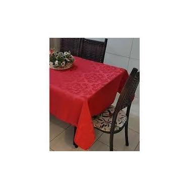 Imagem de toalha mesa retangular tecido jacquard vermelho 1,40x2,00 - B.F CONFEC