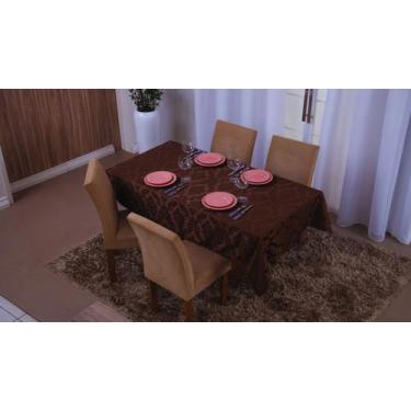 Imagem de toalha para mesa jacquard em tecido 4 lugares 1,35x1,50 - bf confeccoe