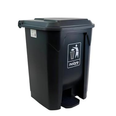 Imagem de Lixeira de Pedal 30 Litros em Plástico Reforçado - Cinza - Goedert Gro