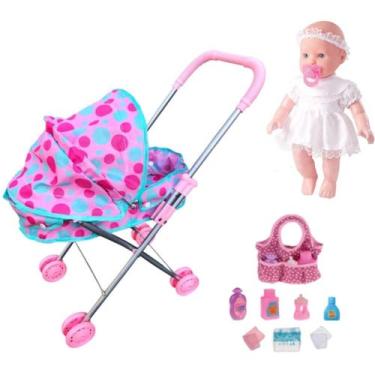 Imagem de Boneca Oração Carrinho Berço Passeio e Bolsinha Maternidade - Dm Toys,