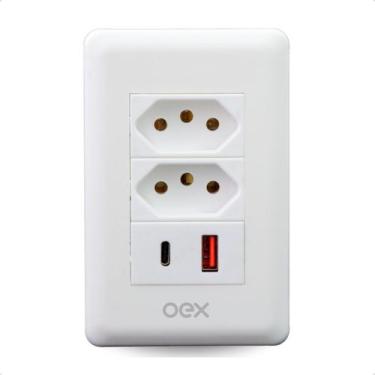 Imagem de Tomada Usb Duo Oex Bivolt Prática Tipo-C Moderna - OEX ENJOY