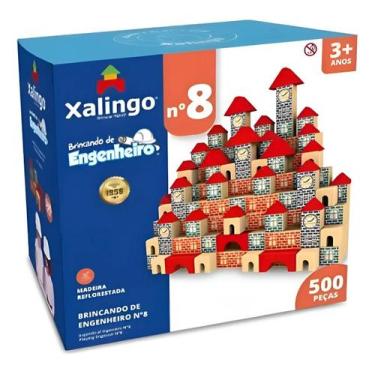 Imagem de Brincando De Engenheiro Nº8 Blocos De Montar 500 Pçs Xalingo