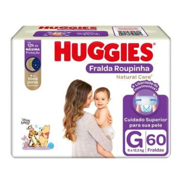 Imagem de Fralda Huggies Natural Care Tam. G 9 a 12,5kg - 60 Unidades, 1, G, 60