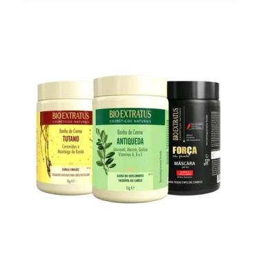 Imagem de kit Cronograma Capilar BioExtratus Crescimento e Força 3 Máscaras 1kg 