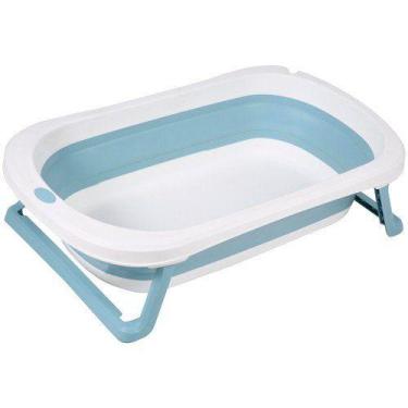 Imagem de Banheira de Bebê Mastela Dobrável Pequena 29 L - baby pil, Azul