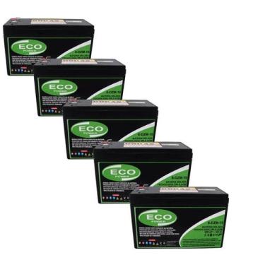 Imagem de Kit 5 Baterias Estacionárias 10AH 12V VRLA AGM Ciclo Profundo Bike Elé