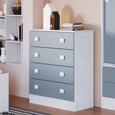 Imagem de Cômoda Infantil Em Mdp 15mm 4 Gavetas Percasa Azul