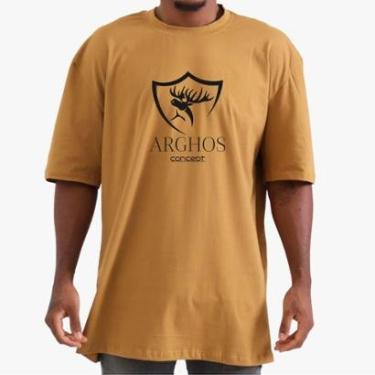 Imagem de Camiseta Oversized Masculina com Gola Alta Algodão 100% Premium e Conforto Impecável-Masculino
