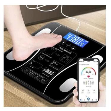 Imagem de Balança Digital Corporal Bioimpedância Aplicativo presente - WCAN