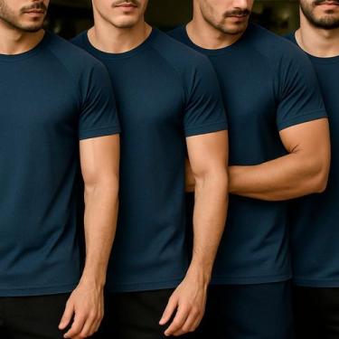 Imagem de Kit 4 Camisetas Fit Masculina Academia Treino Corrida Treino Básica Li
