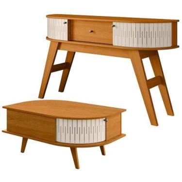 Imagem de Kit Aparador Para Sala Tamar e Mesa de Centro Orgânica Leda M07 Cinamo