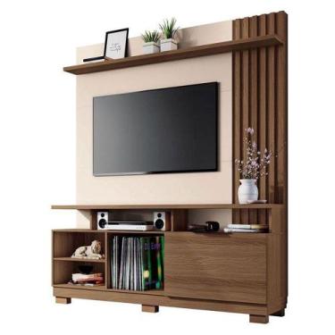 Imagem de Estante Home Theater Artheo Castanho Off White - Hb Móveis