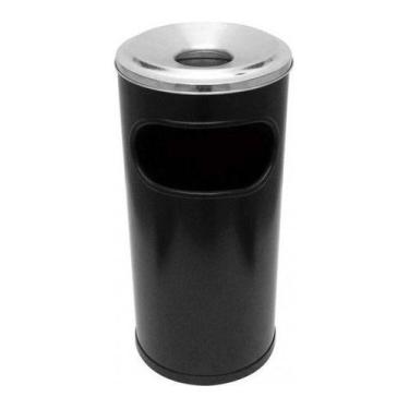 Imagem de Lixeira Cinzeiro 22l Em Plastico Aro Alumínio Bituqueira - Higipack