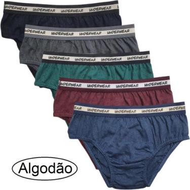 Imagem de Kit 9 Cuecas Slip Infantil Lisa de Algodão Criança Famy Tamanho:GG, GG