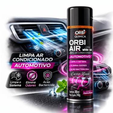 Imagem de Spray higienizador de ar condicionado orbi air 200ml carro novo