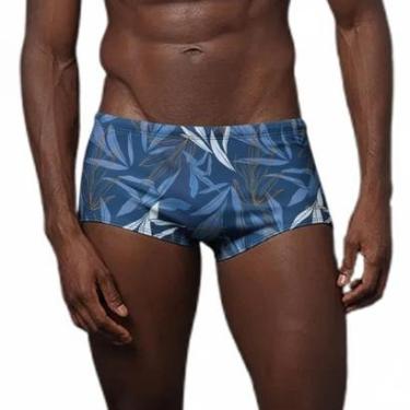 Imagem de Sunga Trunk Calvin Klein Hibiscus Marinho CM5PS15ST167-Masculino