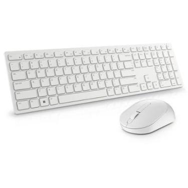Imagem de Kit Teclado e Mouse Sem Fio Dell Pro, 4000 DPI, ABNT2, Branco Gelo - KM5221W-Unissex