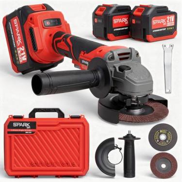 Imagem de Esmerilhadeira Lixadeira Angular Profissional Brushless 2 Baterias 21V