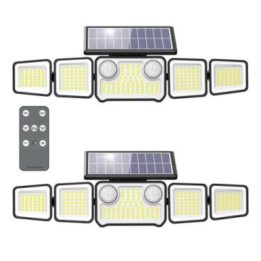 Imagem de Luzes solares Onforu 6000LM com controle remoto IP65, pacote com 2
