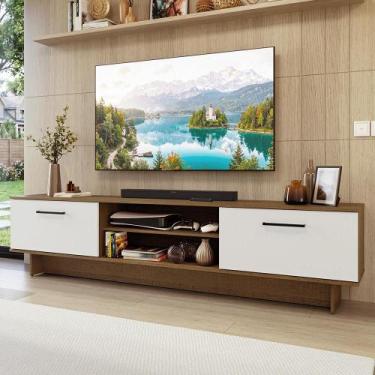 Imagem de Rack para TV até 80 Polegadas 218 cm 2 Portas Rustic/Branco Agata Made