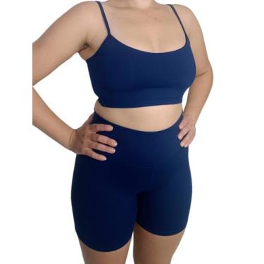 Imagem de Conjunto fitness academia femino térmico shorts top sem bojo - INTIMAC