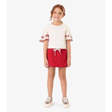 Imagem de Conjunto Infantil Short Saia E Blusa Trick Nick Bege, 10, Bege