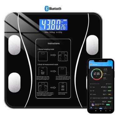 Imagem de Balança Digital Corporal Bioimpedância Aplicativo Bluetooth 140kg - FR