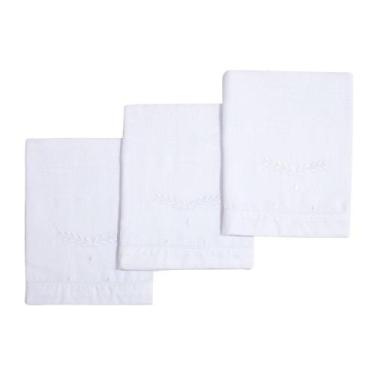 Imagem de Fralda Bordada Mami Classicos 68cm X 66cm Contem 03 Unidades Branco - 