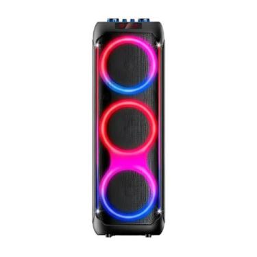 Imagem de Torre De Som Led 1800w Bluetooth Com Bateria Recarregável 2 Microfones