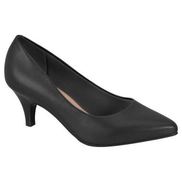 Imagem de Scarpin Feminino Salto Baixo Sapato Beira Rio 4076.1301, Preto, 36