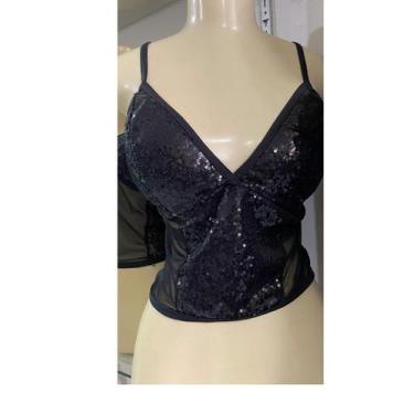Imagem de Cropped preto brilhoso - N/I
