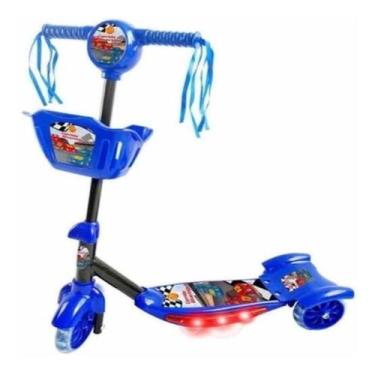 Imagem de Patinete menino azul 3 rodas musical C/ cesto e luz - Unitoys